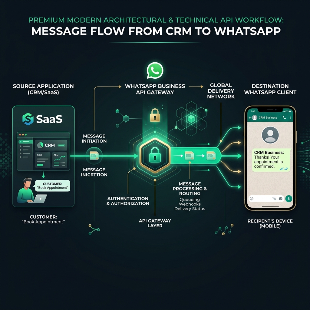 API send flow from customer app to WA Gateway